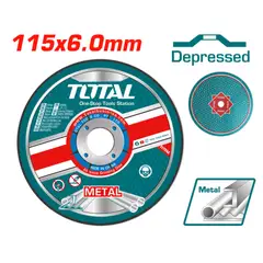 TOTAL TOOLS - Disco de Desbaste Metal Concavo 4 1/2" X 1/4" X 7/8"