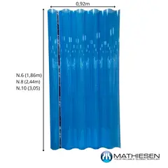 MATHIESEN - Teja P7 Azul #8 244 x 92Cm 0.7 mm Policarbonato