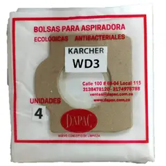 DAPAC - Bolsas Aspiradora Karcher Wd3 4 Unidades