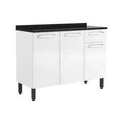 BERTOLINI - Mueble Inferior de Cocina 120cm Con Mesón Blanco