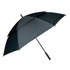KLIMBER - Sombrilla Automática Larga Negra Tipo Golf