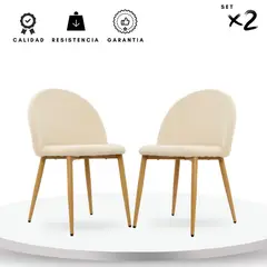 EKONOMODO COLOMBIA - Set X2 Sillas Tapizadas Anix 45X45X85 Arena