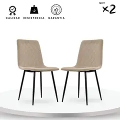 EKONOMODO COLOMBIA - Set X2 Sillas Tapizada Best 48X24X89 Arena