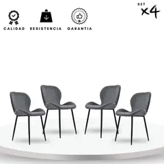EKONOMODO COLOMBIA - Set X4 Sillas Bella 51X54X84 Gris