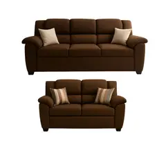 MUEBLES DE LUJO - Juego de Sala 3-2 Deyna Tela Antifluidos 200x82x105 Marrón