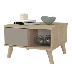 INVAL - Mesa Auxiliar Pacoa 40x60x60 cm Arena - Taupe