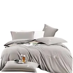 MY HOME STORE - Funda Duvet Tacto Suave Unicolor Gris Queen