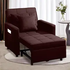 ESTILO RELAX - Sofá Cama Berlin Silla 3 En 1 Reclinable Chocolate 90X90X90 Cm
