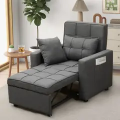ESTILO RELAX - Sofá Cama Berlin Silla 3 En 1 Reclinable Azul Oscuro 90X90X90 Cm