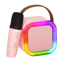 52 BITS - Mini Parlante LED y Micrófono Karaoke para Niños Bluetooth Genérico