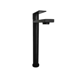 HICASA - Grifería Grifería Agua Fria Alta Negra Lavamanos Acero Consumo 9 l/min