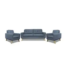 undefined - Juego de Sala 3-1-1 Barreto Tela Antifluidos 190x80x83 Gris