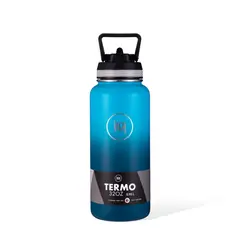 URUYEN - Termo Blanco Negro 946 ml Tapa Pitillo