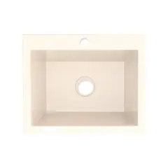 FIRPLAK - Lavaplatos Koa 63X51Cm Mármol Sintético Marfil Brillante De Sobreponer O Submontar