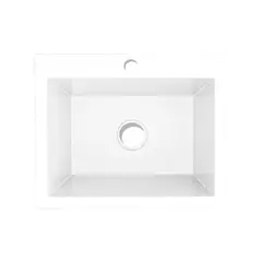 FIRPLAK - Lavaplatos Koa 63X51Cm Mármol Sintético Blanco Brillante De Sobreponer O Submontar