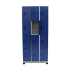 undefined - Locker 12 Puestos Gris Agatha Puertas Azules