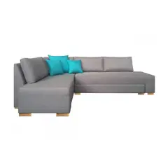 undefined - Sofá Cama en L Izquierdo Tito Tela Antifluidos Gris 288x88x83