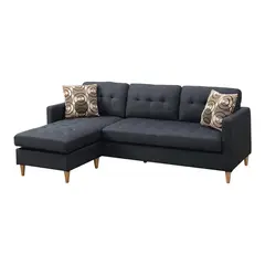 MUEBLES DE LUJO - Sofá en L Derecho Alberto Tela Antifluidos Gris 220x80x80