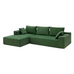 undefined - Sofá en L Derecho Oscar Tela Pet Friendly Antifluidos 276x75x83 Verde