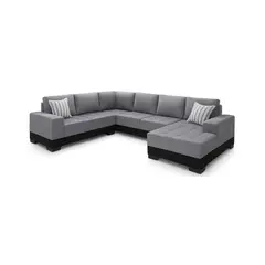 MUEBLES DE LUJO - Sofá en L Modular LouisTela Antifluidos Gris 240x311x82x92