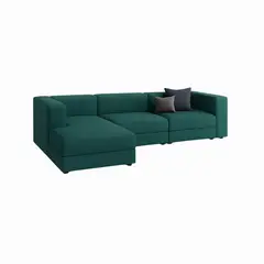 MUEBLES DE LUJO - Sofá en L Izquierdo Lautaro Tela Antifluidos Verde 310x95x71