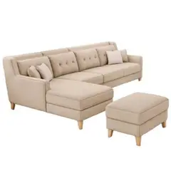 undefined - Sofá en L Izquierdo Texas Tela Pet Friendly Antifluidos Beige 260x75x80