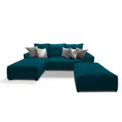 undefined - Sofá en L Izquierdo Susan Tela Pet Friendly Antifluidos Verde 240x140x85