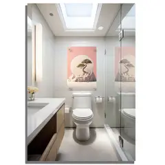 GENERICO - Mural Para Baño P1-Arte 3d 1 Pieza Por 0,6 M2