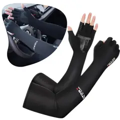 GENERICO - Mangas Con Palma De Gel Para Bicicleta Negro