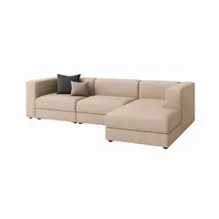 MUEBLES DE LUJO - Sofá en L Derecho Lautaro Tela Antifluidos Beige 310x95x71