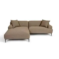 MUEBLES DE LUJO - Sofá en L Izquierdo Sucre Tela Antifluidos Marrón 230x150x80