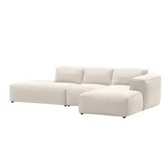 MUEBLES DE LUJO - Sofá en L Derecho Prince Tela Pet Friendly Antifluidos Beige 290x75x70 Beige
