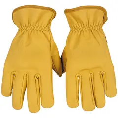 KLEIN TOOLS - Guantes de Cuero Trabajo Pesado Talla L Amarillo