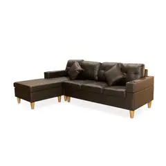 MUEBLES DE LUJO - Sofá en L Izquierdo Tobias Cuerina Marrón 250x75x85