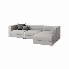 MUEBLES DE LUJO - Sofá en L Derecho Lautaro Tela Antifluidos Gris 310x95x71