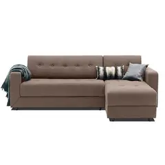 MUEBLES DE LUJO - Sofá en L Derecho Tepuy Tela Antifluidos Cafe 220x80x80