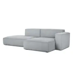 undefined - Sofá en L Derecho Scott Tela Antifluidos Gris 256x90x70