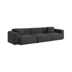 MUEBLES DE LUJO - Sofá Scott 4 Puestos Tela Antifluidos 278x90x70 Gris Oscuro
