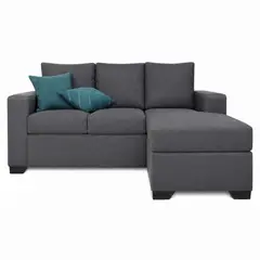 MUEBLES DE LUJO - Sofá Staic 2 Puestos Tela Antifluidos 182x85x85 Gris