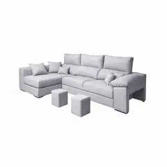 MUEBLES DE LUJO - Sofá en L Izquierdo Impact Tela Antifluidos 240x75x85 Gris