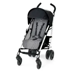 CHICCO - Coche Plegable Compacto con Toldo y Marco de Aluminio Ligero Color Negro y Blanco