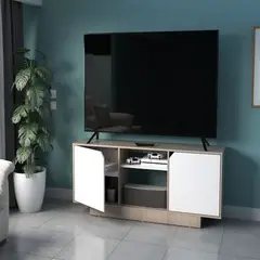 INVAL - Mesa para Tv 65" Salento 60x160x37.5 cm Arena - Blanco