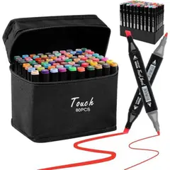 GENERAL - Set X80 Unidades Marcadores Doble Punta Base de Alcohol