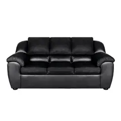MUEBLES DE LUJO - Sofá Lino 3 Puestos Tela Antifluidos 197x80x89 Negro