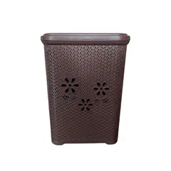 BUHOGAR - Cesta Cesto Canasta Con Tapa Rattan Cafe