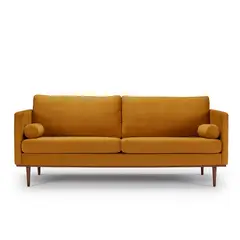 undefined - Sofá Iron 3 Puestos Tela Pet Friendly Antifluidos 201x85x75 Amarillo
