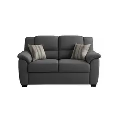 MUEBLES DE LUJO - Sofá Dena 2 Puestos Plomo Lona (Tela) Antifluidos 150x82x105