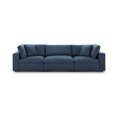 undefined - Sofá Emperador 4 Puestos Tela Antifluidos 300x95x85 Azul