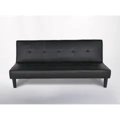 undefined - Sofá Cama Belgrado 2 Puestos Negro Cuerina 179x77x93 Negro
