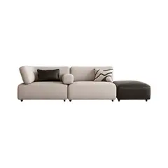 MUEBLES DE LUJO - Sofá Homi 3 Puestos Tela Antifluidos 200x75x75 Gris